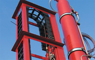 Cable carrier for vertical boom 